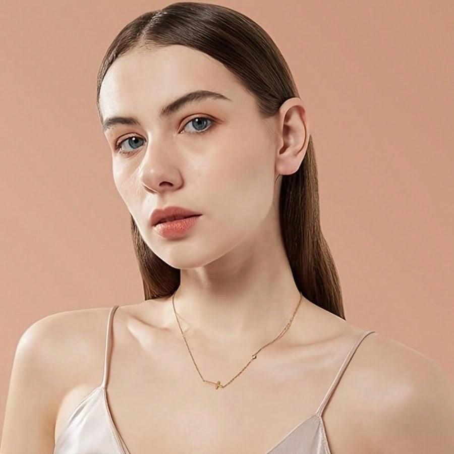 Star Pendant Necklace For Women, Dainty Blue CZ Star Choker, Minimalist Silver Chain Necklace, Cute Aesthetic Jewelry For Daily Wear & Gift The Perfect Gift for Mom and Your Girlfriend — A Mother's Day Gift - view 5 of 14