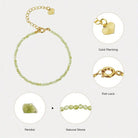 Elegant Dainty Green Natural Stone Beaded Anklet For Women, Minimalist Gold Plated Adjustable Foot Chain Summer Beach Jewelry The Perfect Gift for Mom and Your Girlfriend — A Mother's Day Gift - view 3 of 7