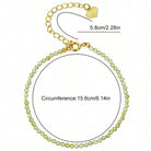 Elegant Dainty Green Natural Stone Beaded Anklet For Women, Minimalist Gold Plated Adjustable Foot Chain Summer Beach Jewelry The Perfect Gift for Mom and Your Girlfriend — A Mother's Day Gift - view 4 of 7