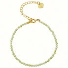 Elegant Dainty Green Natural Stone Beaded Anklet For Women, Minimalist Gold Plated Adjustable Foot Chain Summer Beach Jewelry The Perfect Gift for Mom and Your Girlfriend — A Mother's Day Gift - view 5 of 7