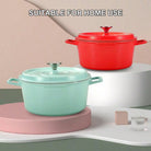 Ceramic Enamel Non-Stick Soup Pot: Perfect For Home Cooking, Milk Boiling, Dual-Handled Stew Pot, Ideal Gift For Soups, Compatible With Induction Cooktops And Gas Stoves - view 3 of 7