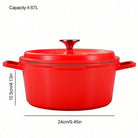 Ceramic Enamel Non-Stick Soup Pot: Perfect For Home Cooking, Milk Boiling, Dual-Handled Stew Pot, Ideal Gift For Soups, Compatible With Induction Cooktops And Gas Stoves - view 5 of 7