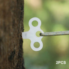2pcs Stainless Steel Windproof Camping Deck Nails - 3-Eye Screw Ground Stakes with Threaded Design for Secure Tent & Shelter Rope Fixing, Heavy-Duty Outdoor Tent Accessories for Windy Conditions, Threeeye Screw Nails, Durable Construction - view 1 of 6