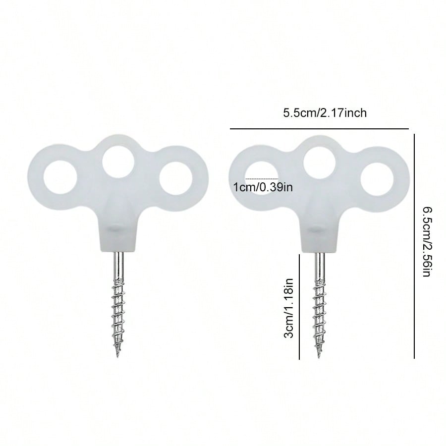 2pcs Stainless Steel Windproof Camping Deck Nails - 3-Eye Screw Ground Stakes with Threaded Design for Secure Tent & Shelter Rope Fixing, Heavy-Duty Outdoor Tent Accessories for Windy Conditions, Threeeye Screw Nails, Durable Construction - view 5 of 6