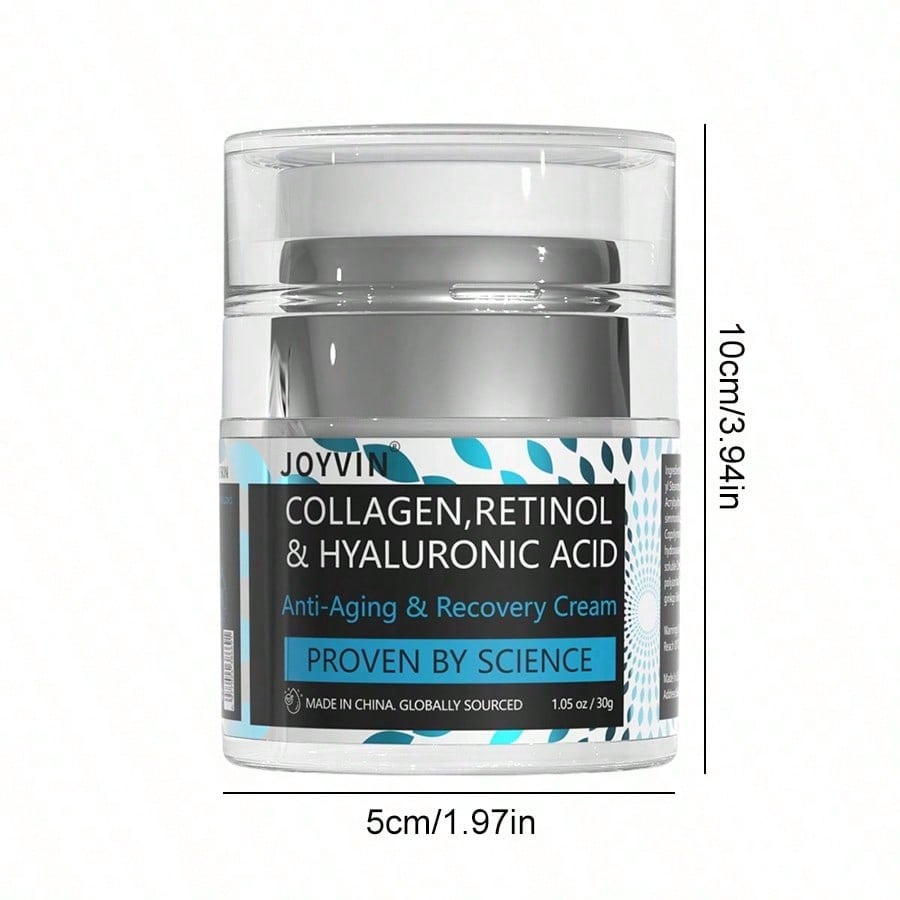 JOYVIN Collagen Retinol Hyaluronic Acid Anti-Aging Face Cream, 24H Moisturizing Wrinkle Reduction Cream for Mature Skin, Day & Night Anti-Wrinkle Moisturizer with Avocado Jojoba Oil, Fades Fine Lines Brightens Skin Tone 1.05oz/30g - view 8 of 9