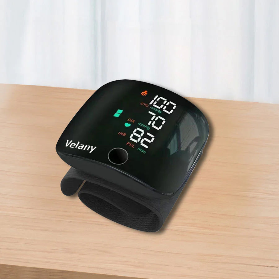 VELANY 1PC Rechargeable LED Wrist Blood Pressure Monitor With Voice Guide, Portable Health Care Device With Storage Box - view 1 of 5