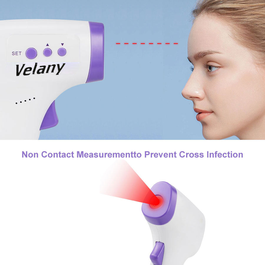 VELANY 1st-Gen Chip Infrared Forehead Thermometer for Adults (Batteries Not Included in Package, Requires 4 AAA Batteries, Must Be Purchased Separately)- Non Contact, High Caliber Sensor, Accurate Reading with Fever Alarm and Memory Function - view 1 of 5