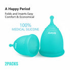 Velany Reusable Menstrual Cups - 2 Pack Soft Medical Silicone Period Cups with S/M Sizes, Wear Up to 12 Hours for Swimming, Yoga & Overnight Use - view 1 of 7