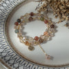 Pink Quartzs Chipped Gravel Beads Bracelets for Women Irregular Crystal Natural Stone Bracelet Jewelry,7 Ghost Amethyst,21 cm
