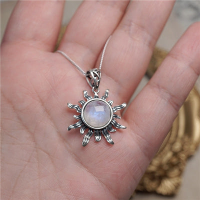 Women's Sun Necklace | Silver Sun Necklace | Velany Store