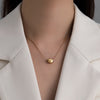 Vintage Yellow Gold Bean Necklace, 18K Gold Plated