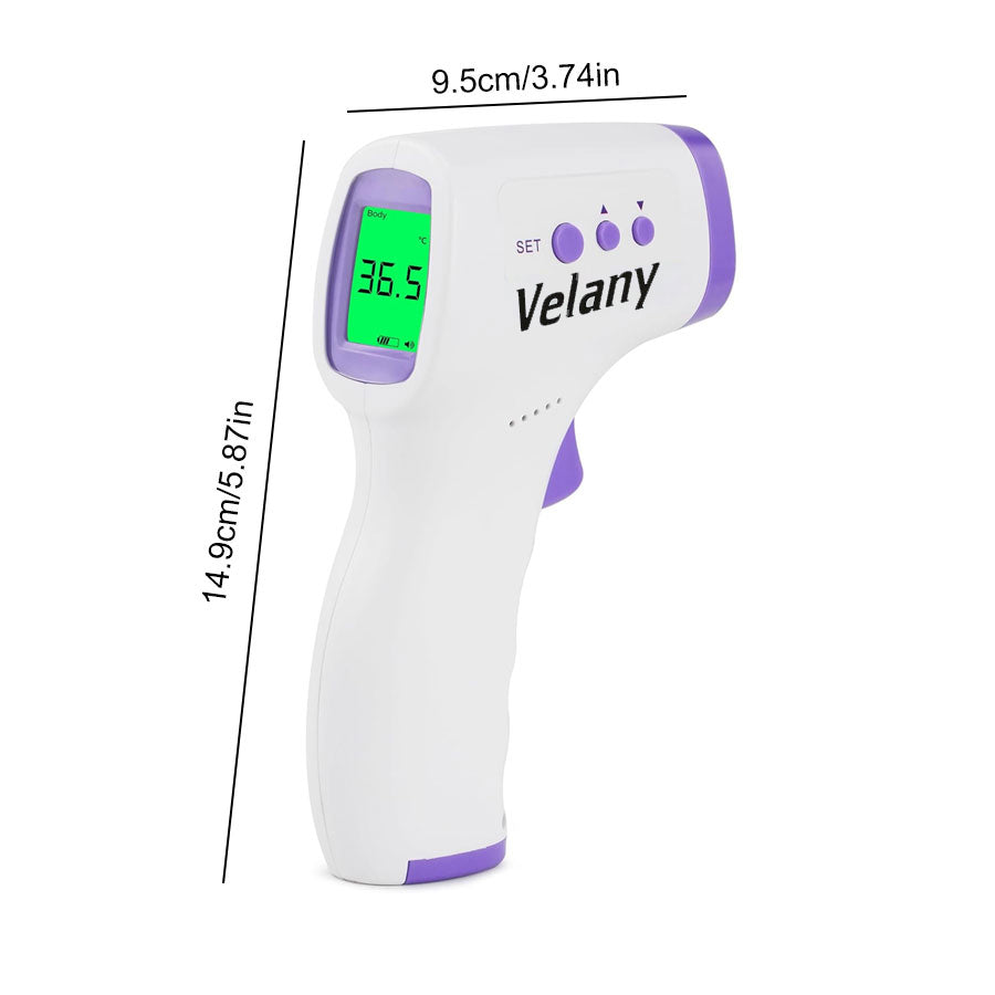 VELANY 1st-Gen Chip Infrared Forehead Thermometer for Adults (Batteries Not Included in Package, Requires 4 AAA Batteries, Must Be Purchased Separately)- Non Contact, High Caliber Sensor, Accurate Reading with Fever Alarm and Memory Function - view 2 of 5