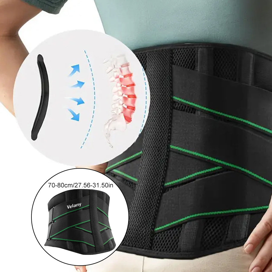 Velany Lower Back Brace | Adjustable Lumbar Support Belt with 5 Stays for Men & Women | Breathable Waist Trainer for Sciatica, Herniated Disc & Back Pain Relief - view 2 of 9