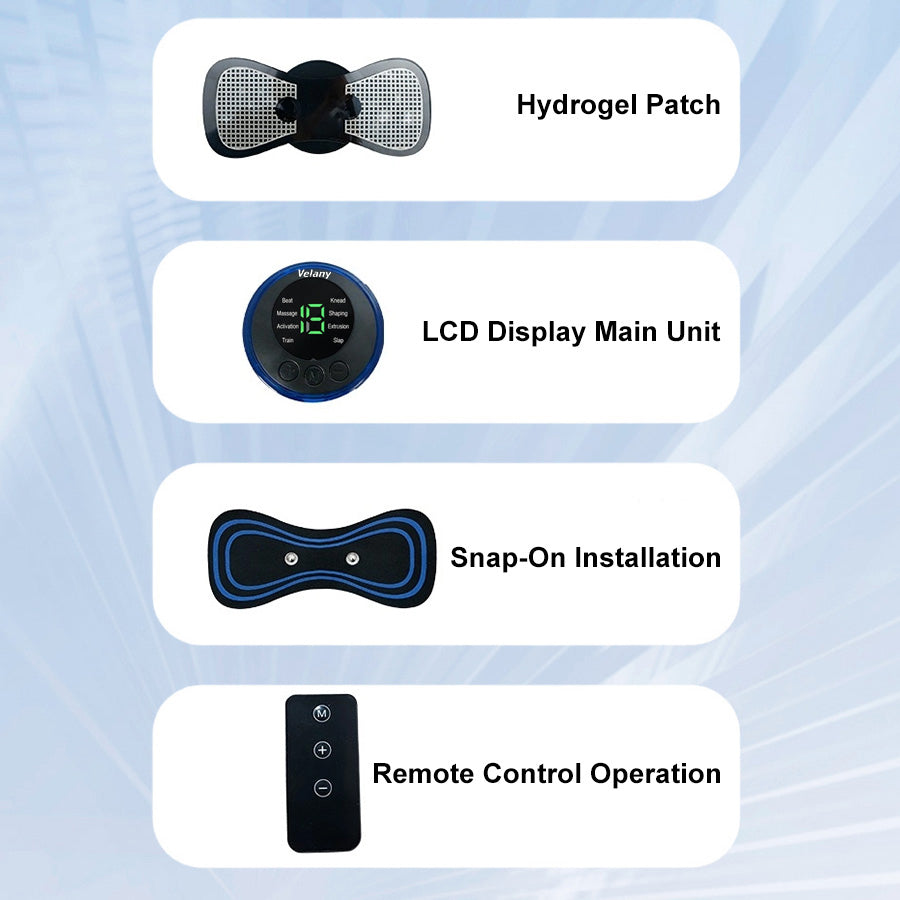 Velany Portable EMS Mini Massager – Wireless Neck & Back Pain Relief Patch with Remote Control - view 2 of 5