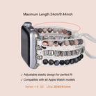 Tiger Eye Beaded Band, 3-Layer Elastic Stretchy Smart Watch Strap with Gold Decor, Compatible with iWatch Series 1-9/SE/Ultra 1-2, Fashion Boho Wristband for Women Men - view 11 of 12