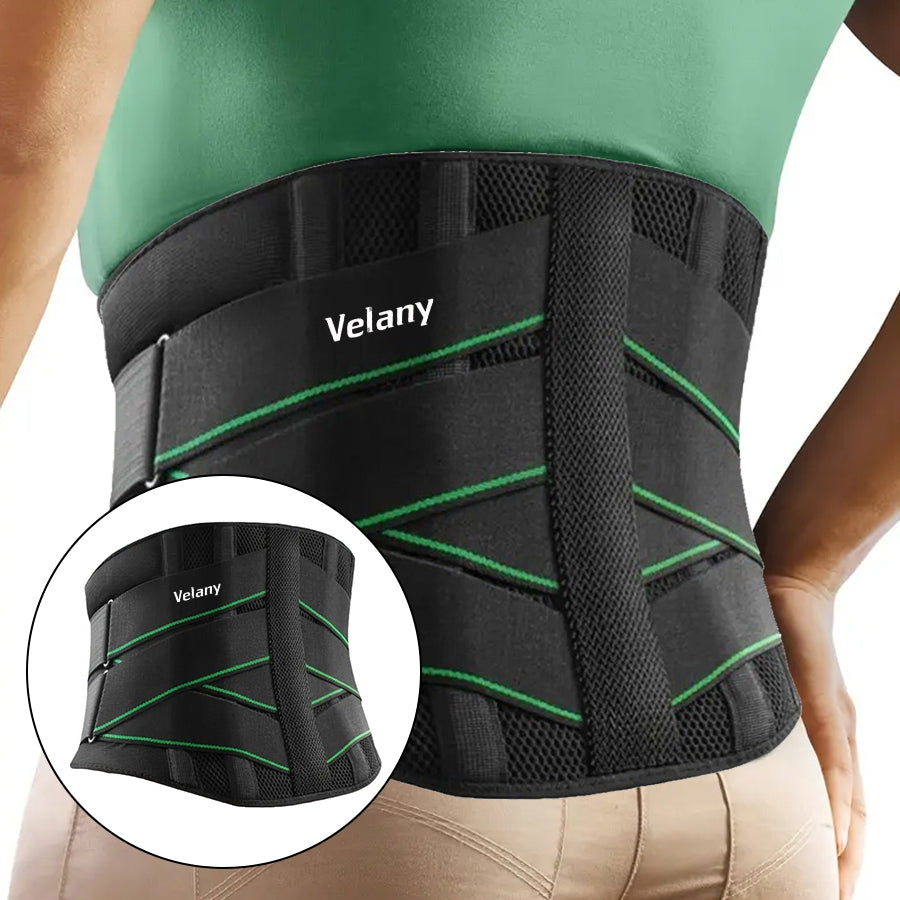 Velany Lower Back Brace | Adjustable Lumbar Support Belt with 5 Stays for Men & Women | Breathable Waist Trainer for Sciatica, Herniated Disc & Back Pain Relief - view 3 of 9