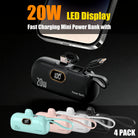 Portable Power Bank (5000mAh) — Supports PD Fast Charging, Compact Direct-Plug Design, with LED Display; Compatible with iOS and Android Phones, Includes Type-C Plug and Charging Cable (4-Pack) - view 3 of 5
