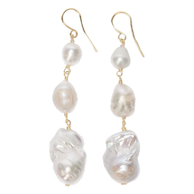 Three Alien Baroque Earrings •Pearl Drop Earrings • Earrings with Pearl •Dangle Earring • Tarnish Free • Gift for her