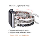 Tiger Eye Beaded Band, 3-Layer Elastic Stretchy Smart Watch Strap with Gold Decor, Compatible with iWatch Series 1-9/SE/Ultra 1-2, Fashion Boho Wristband for Women Men - view 12 of 12