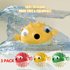 3 Pack Pufferfish Dog Chew Toys, Food Dispensing Puppy Teething Toys with Built-in Bell, Bite Resistant Interactive Dog Toys for Small Medium Dogs, Teeth Cleaning Dog Puzzle Toys for Boredom & Separation Anxiety Relief - view 4 of 6