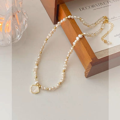 Cultured Baroque Pearl Drop Necklace in 18kt Gold Over Sterling