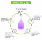 Velany Reusable Menstrual Cups - 2 Pack Soft Medical Silicone Period Cups with S/M Sizes, Wear Up to 12 Hours for Swimming, Yoga & Overnight Use - view 4 of 7