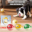 3 Pack Pufferfish Dog Chew Toys, Food Dispensing Puppy Teething Toys with Built-in Bell, Bite Resistant Interactive Dog Toys for Small Medium Dogs, Teeth Cleaning Dog Puzzle Toys for Boredom & Separation Anxiety Relief - view 2 of 6