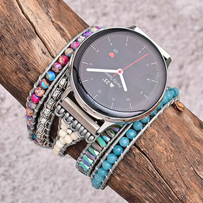 Blue Topaz Watchband | Gemstone Watch Strap | Velany Store