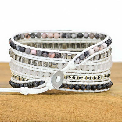White Labradorite WATCH BANDS FOR WOMEN COMPATIBLE WITH SANSUNG- HANDMADE BOHO BEADED SMART WATCH BAND - NATURAL ENERGY CRYSTAL ACCENTS WATCH BRACELET STRAP