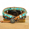 TURQUOISE WATCHBAND GEMSTONE WATCH STRAP WATCH BANDS FOR WOMEN COMPATIBLE WITH SAMSUNG - HANDMADE BOHO BEADED SMART WATCH BAND - NATURAL ENERGY CRYSTAL ACCENTS WATCH BRACELET STRAP