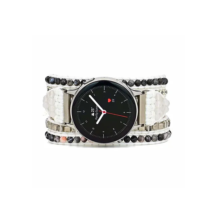 handmade-3-layer-white-labradorite-watch-band - adjustable-white-labradorite-gemstone-watch-strap - natural-white-labradorite-stone-smartwatch-band - elegant-white-labradorite-crystal-watch-band - boho-white-labradorite-bracelet-watch-strap - close-up-white-labradorite-beaded-watch-band - white-labradorite-watch-band-for-women - natural-stone-white-labradorite-watch-band-on-wrist - white-labradorite-gemstone-watch-band - white-labradorite-watch-band-in-sunlight