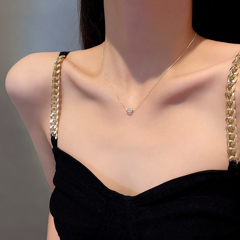 Gold Choker Birthstone Necklace | Solitaire Necklace | Velany Store