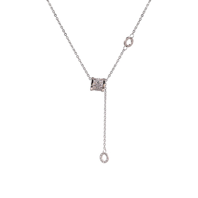 Pendant Lovely Lariat Long Necklace, Chain Diamond Pendant Fashion Necklaces for Women Jewelry Gift Long Chain, Diamond Lariat Necklace