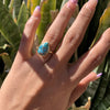 Gold Turquoise Ring | Turquoise Stone Ring | Velany Store