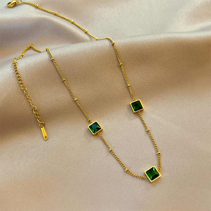 Green Emerald Necklace | Women's Emerald Necklace | Velany Store