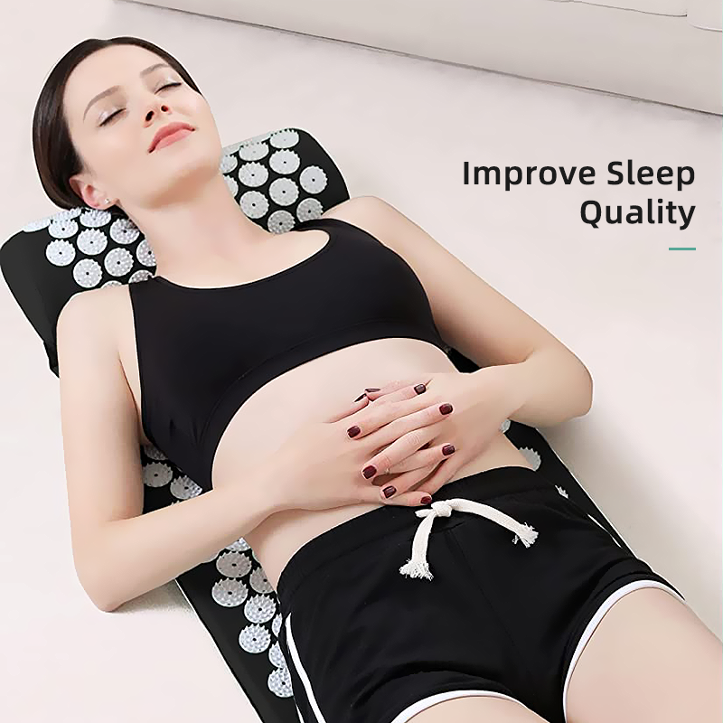 Acupressure Mat and Pillow Set with Bag,For Back Pain Relief & Neck Pain Relief & Muscle Relaxation,Natural Sleeping Aid. Best Relaxation Gift - view 3 of 10