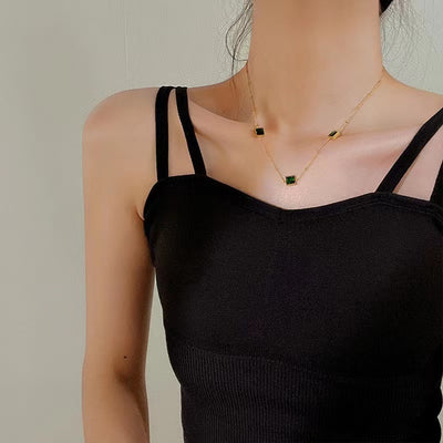 Green Emerald Necklace | Women's Emerald Necklace | Velany Store