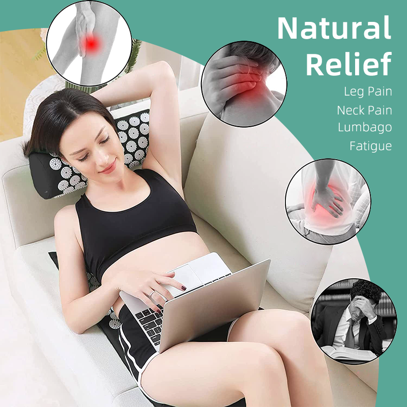 Acupressure Mat and Pillow Set with Bag,For Back Pain Relief & Neck Pain Relief & Muscle Relaxation,Natural Sleeping Aid. Best Relaxation Gift - view 5 of 10