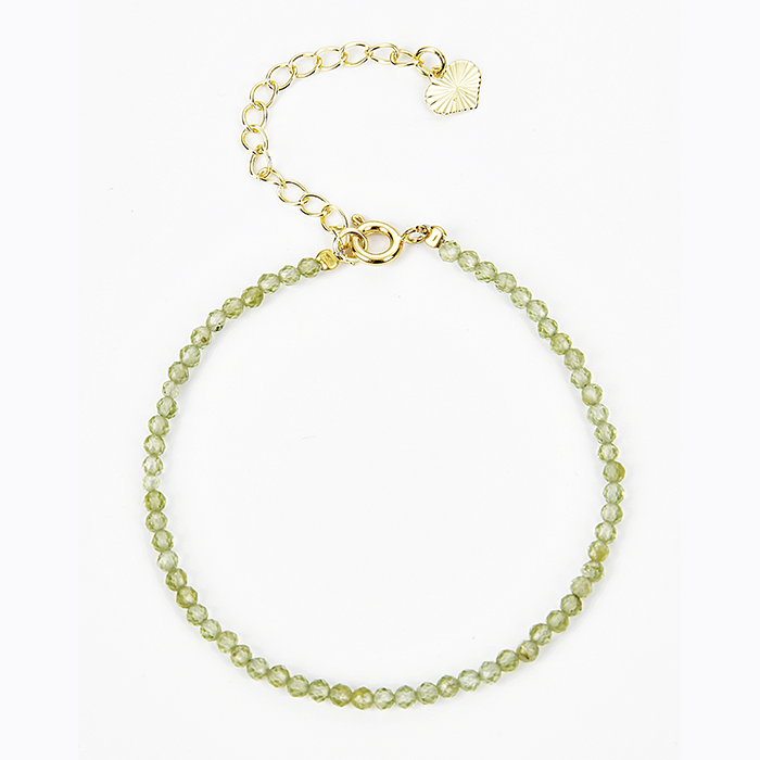 Women's Peridot Bracelet | Peridot Beaded Bracelet | Velany Store