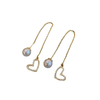 Pearl Heart Drop Earrings | Pearl Heart Earrings | Velany Store